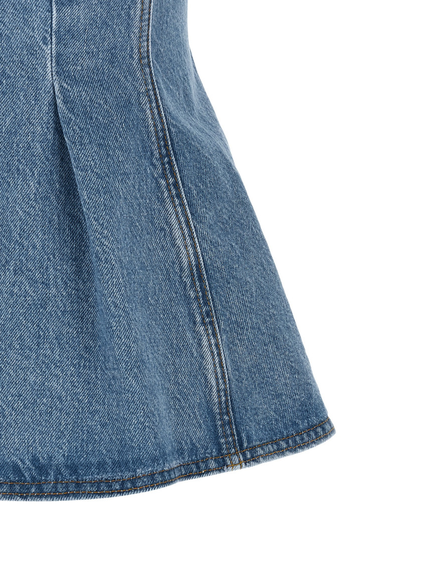 Flared Denim Top