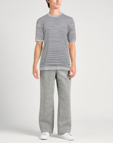 Man Sweater Light grey Size L Cotton