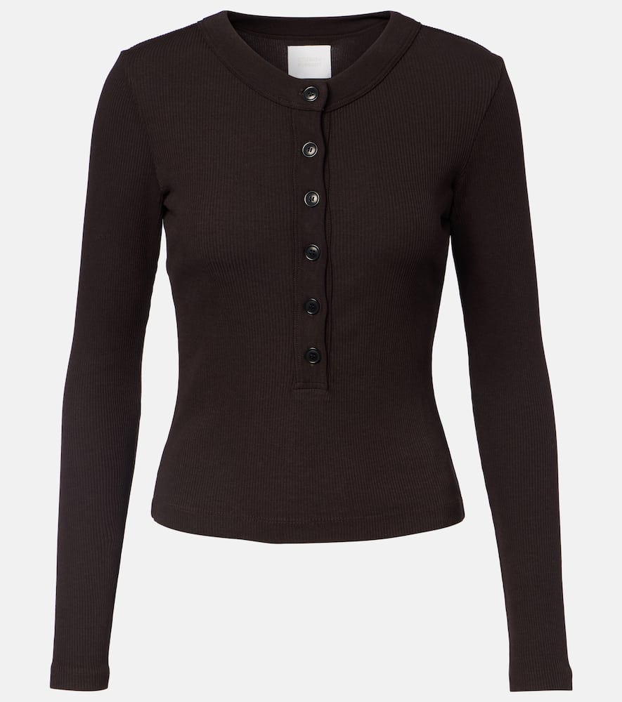 Ribbed-knit jersey top
