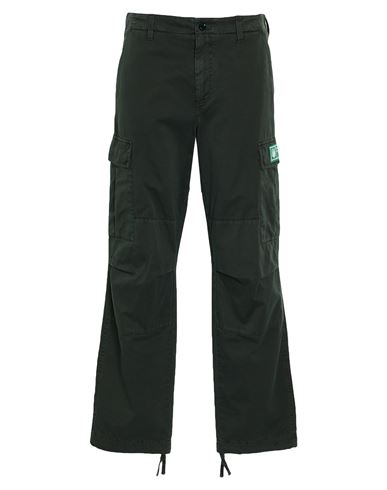 Man Pants Dark green Size 32 Cotton