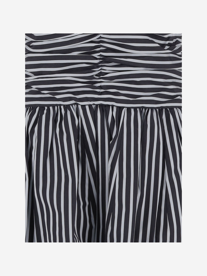 Mini Dress With Open Back In Cotton Poplin