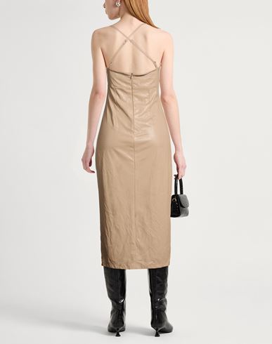 Woman Midi dress Beige Size XS Polyurethane