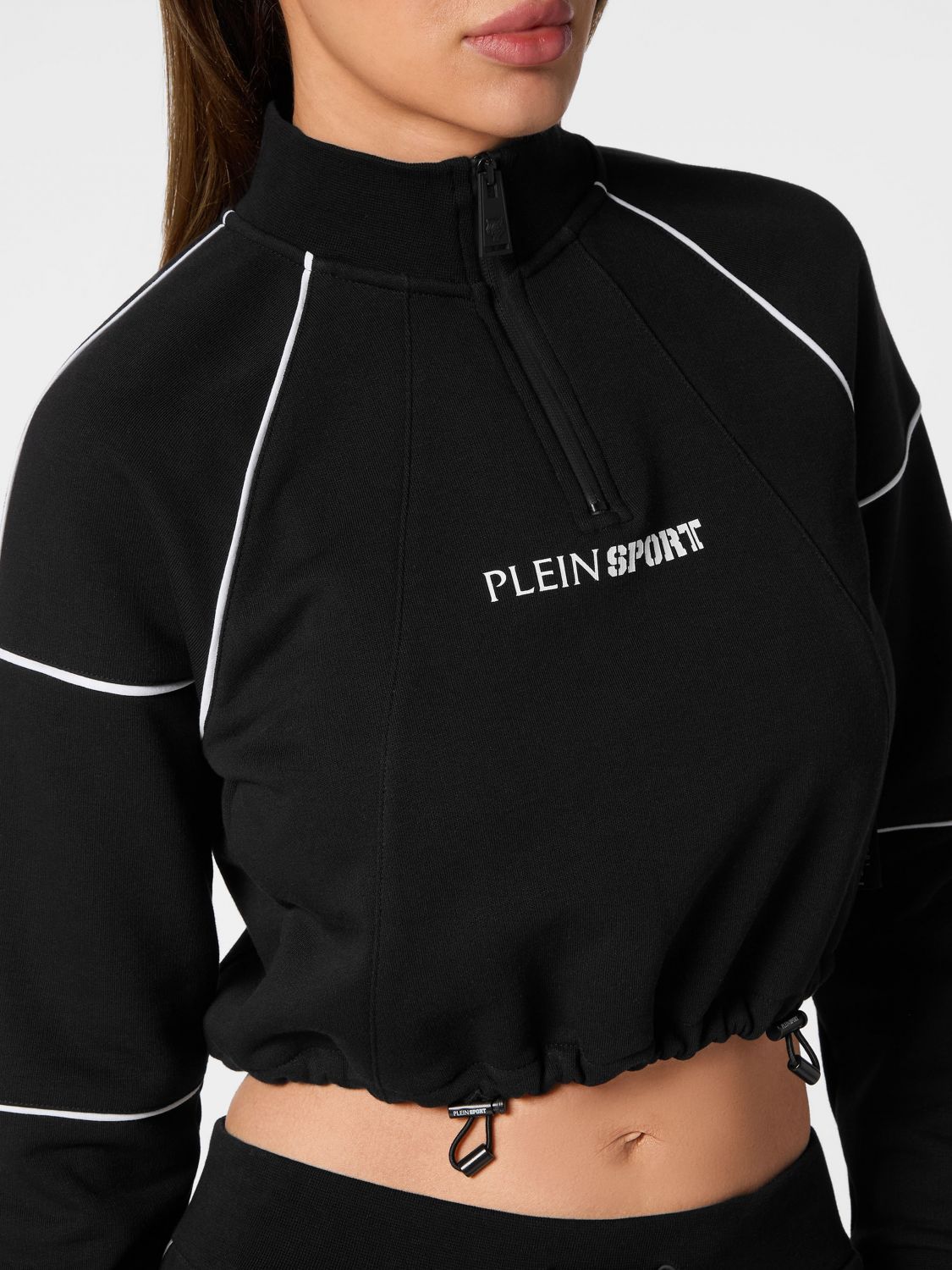 Logo-print cropped sweatshirt - Black