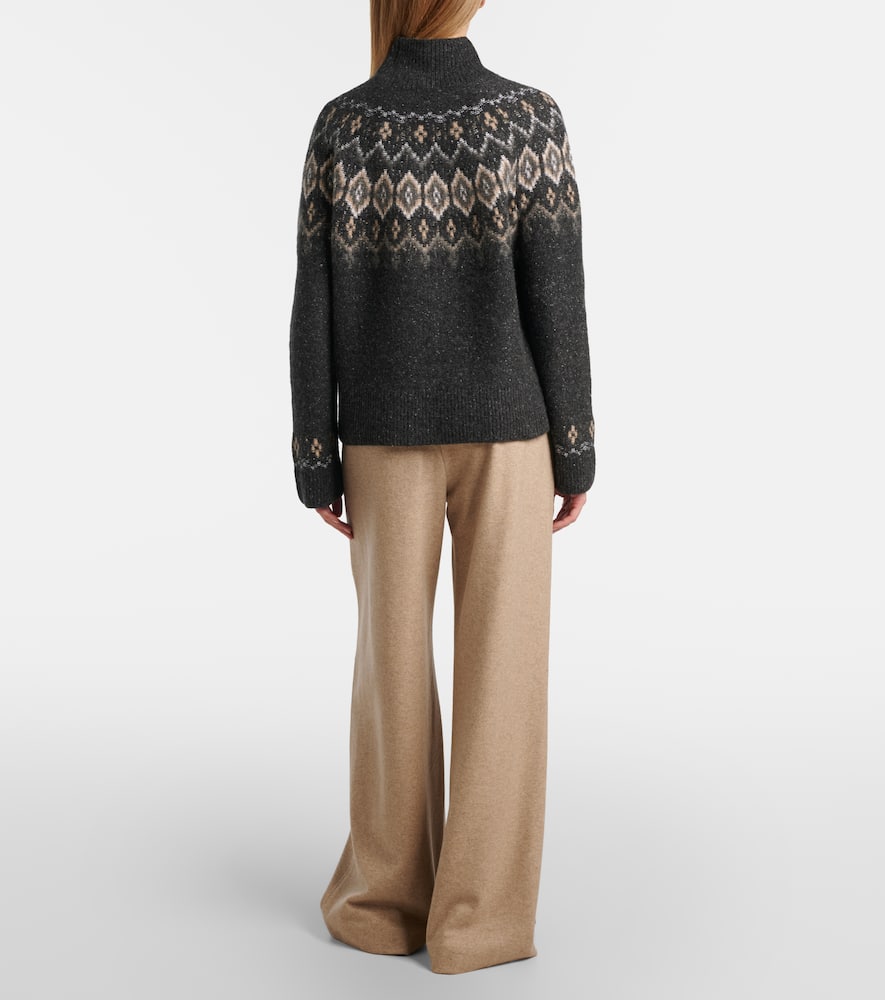 Wool-blend wide-leg pants