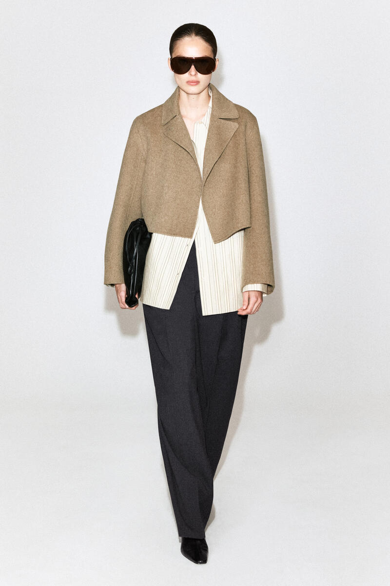 Oversized Cropped Double-Faced Wool Jacket