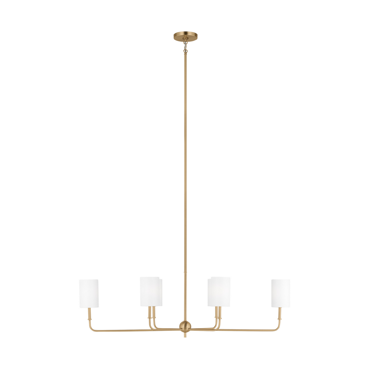 Satin Brass Six Light Chandelier from the Foxdale Collection