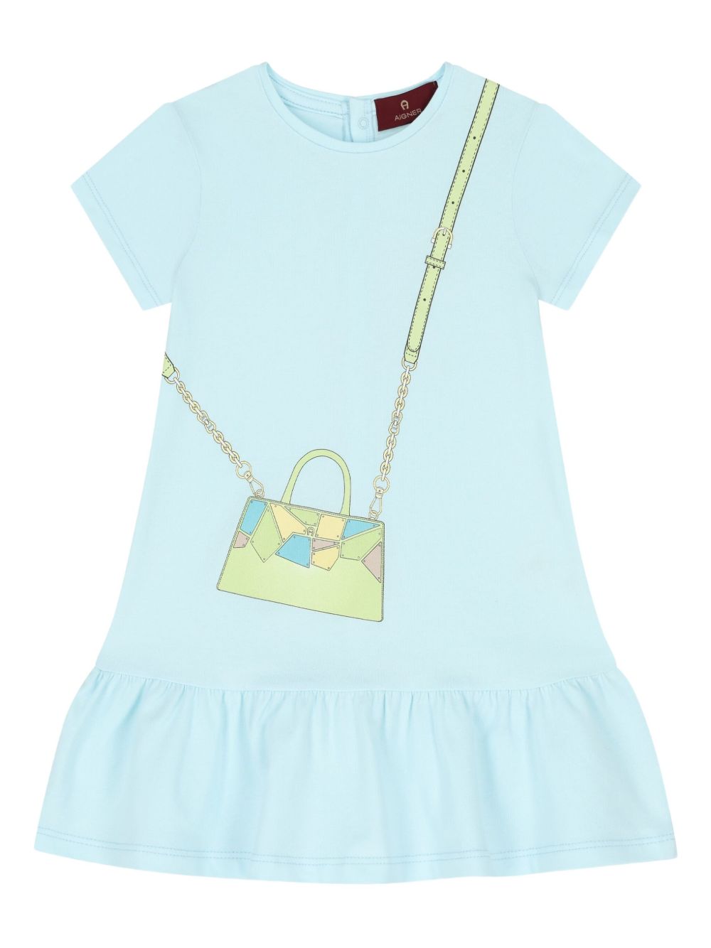 Aigner Kids graphic-print flared dress - Blue