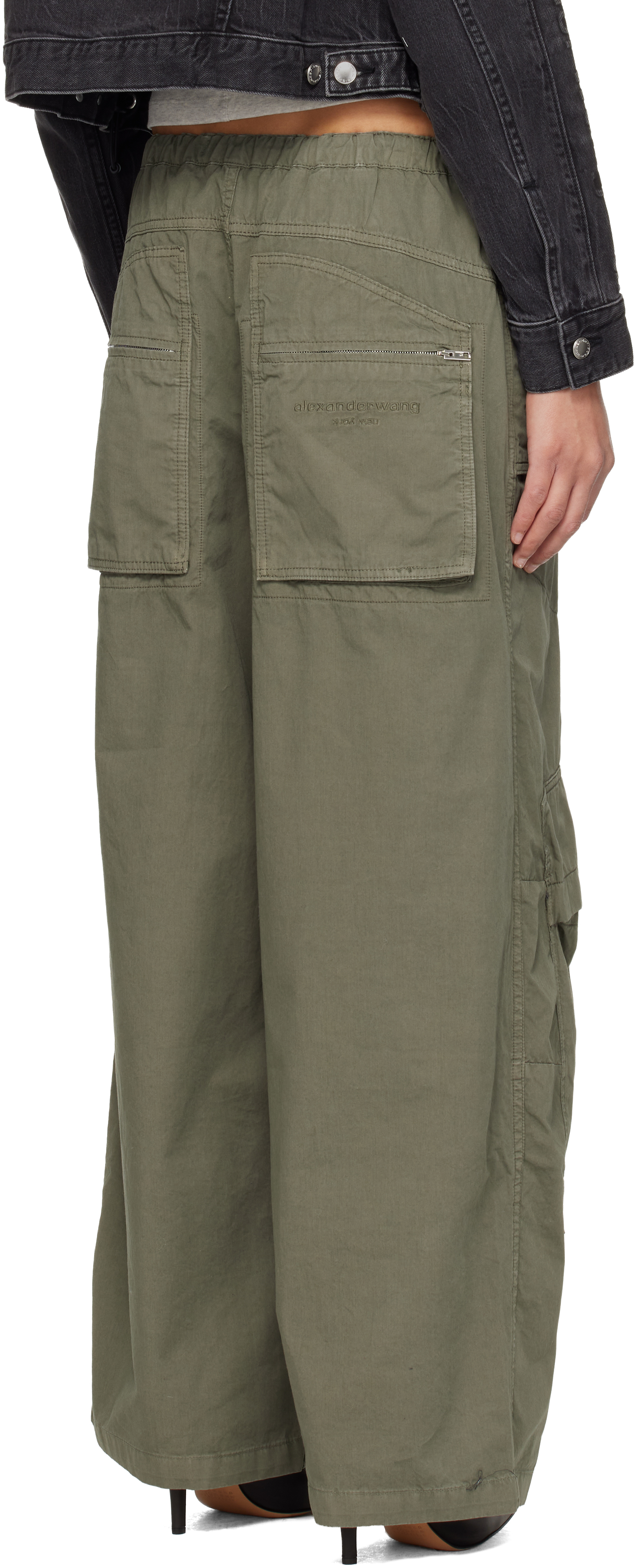 Khaki Mid-Rise Articulated Pockets Cargo Pants