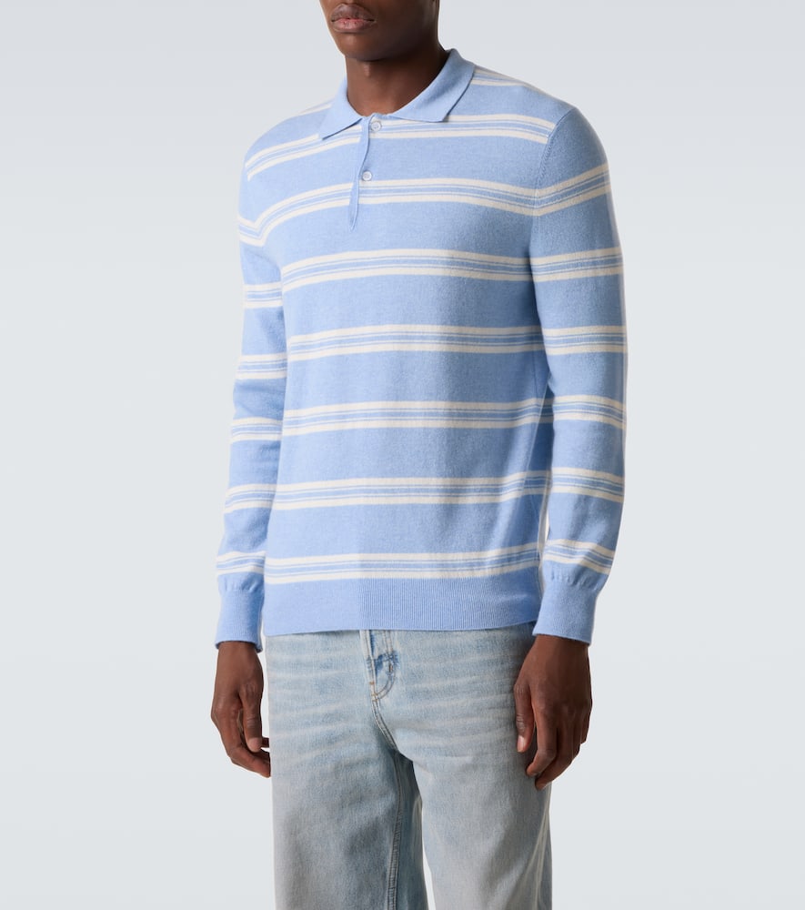 Mr Swansea striped cashmere polo sweater