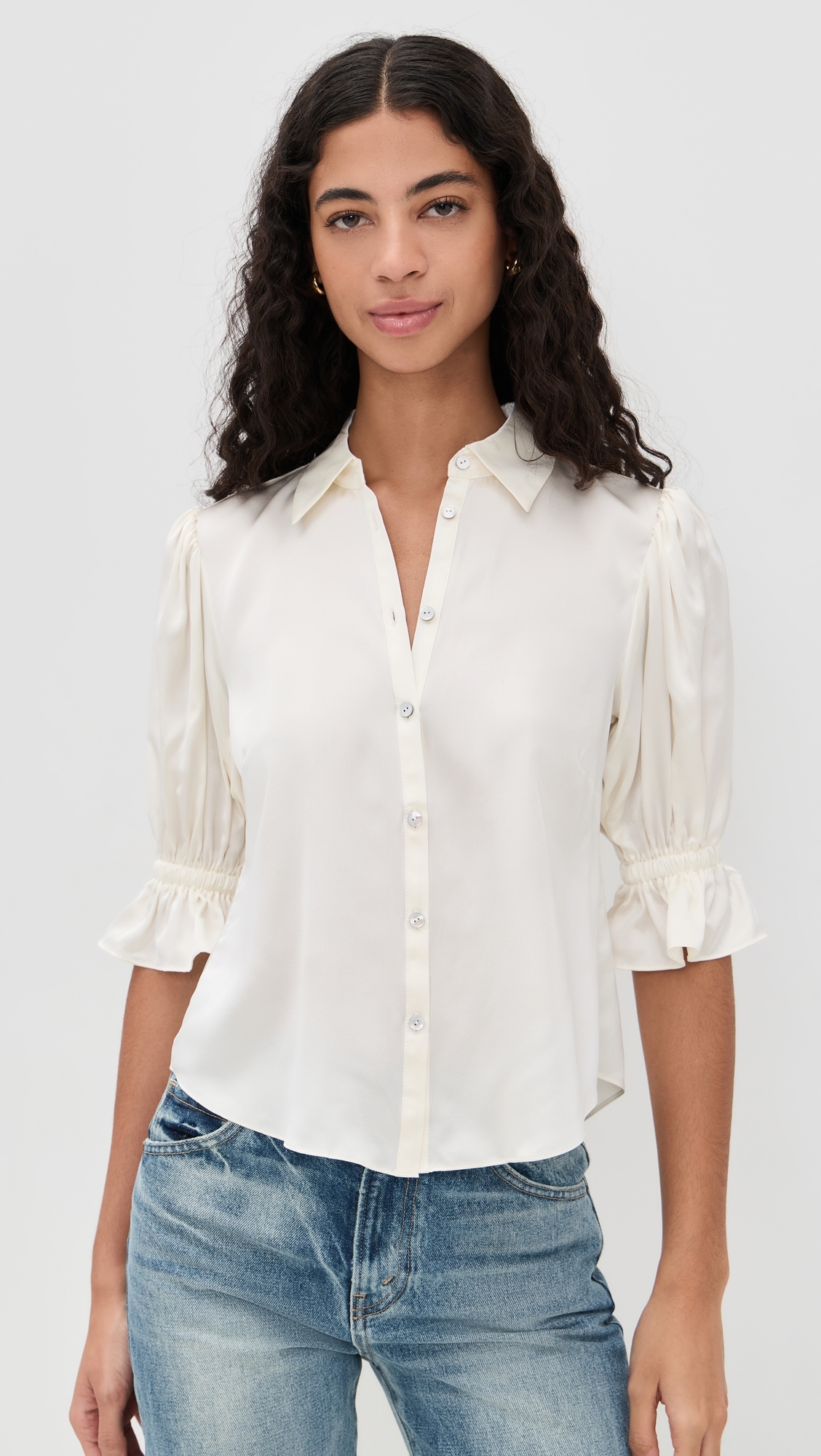 Fiona Silk Top Ivory