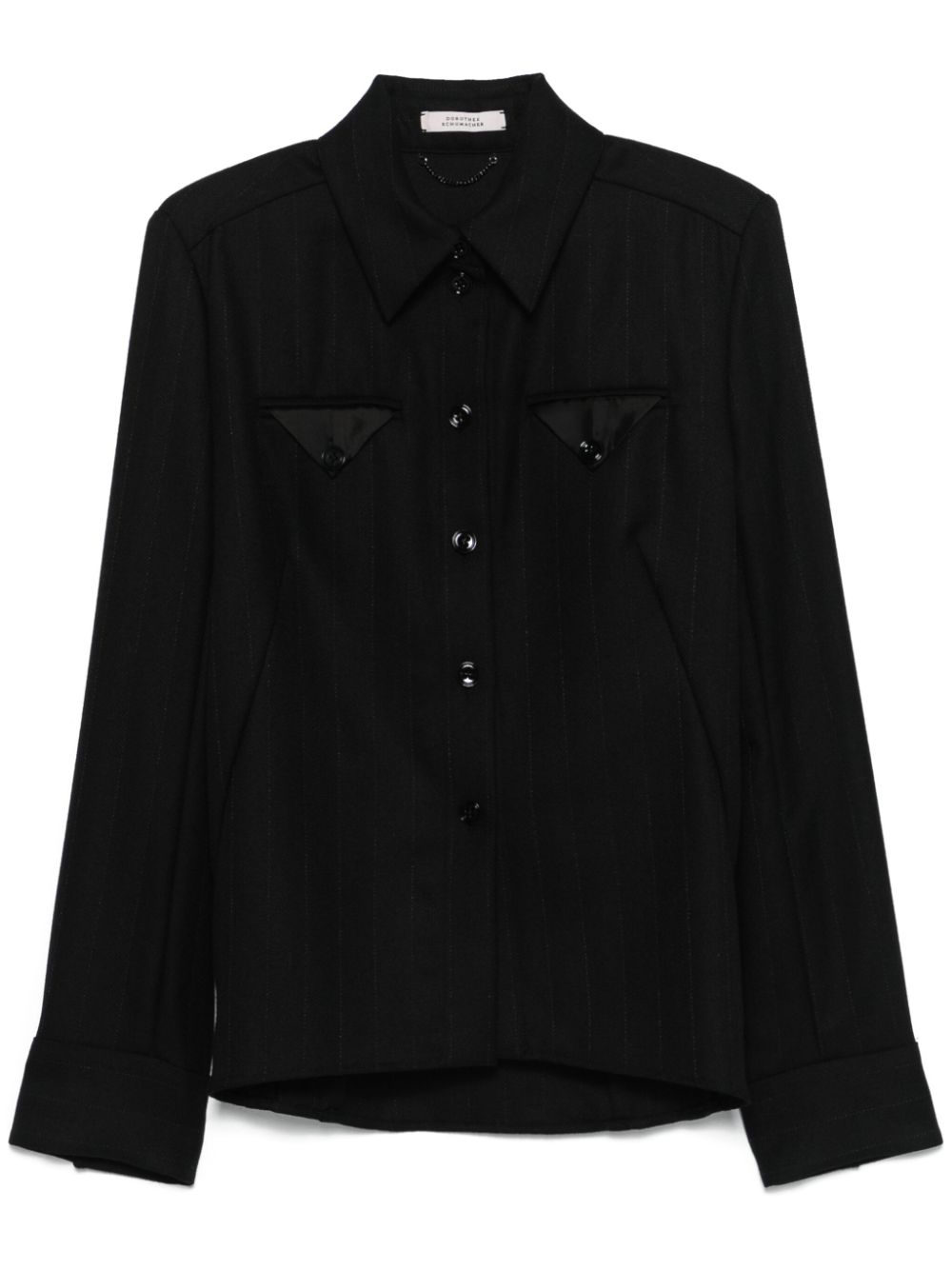 Pinstripe pattern jacket - Black