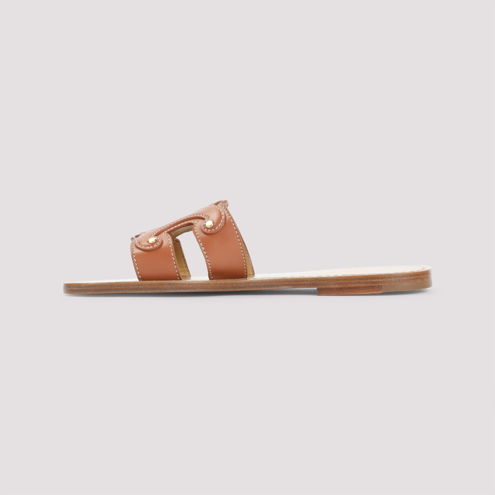Tan Slip On Sandals