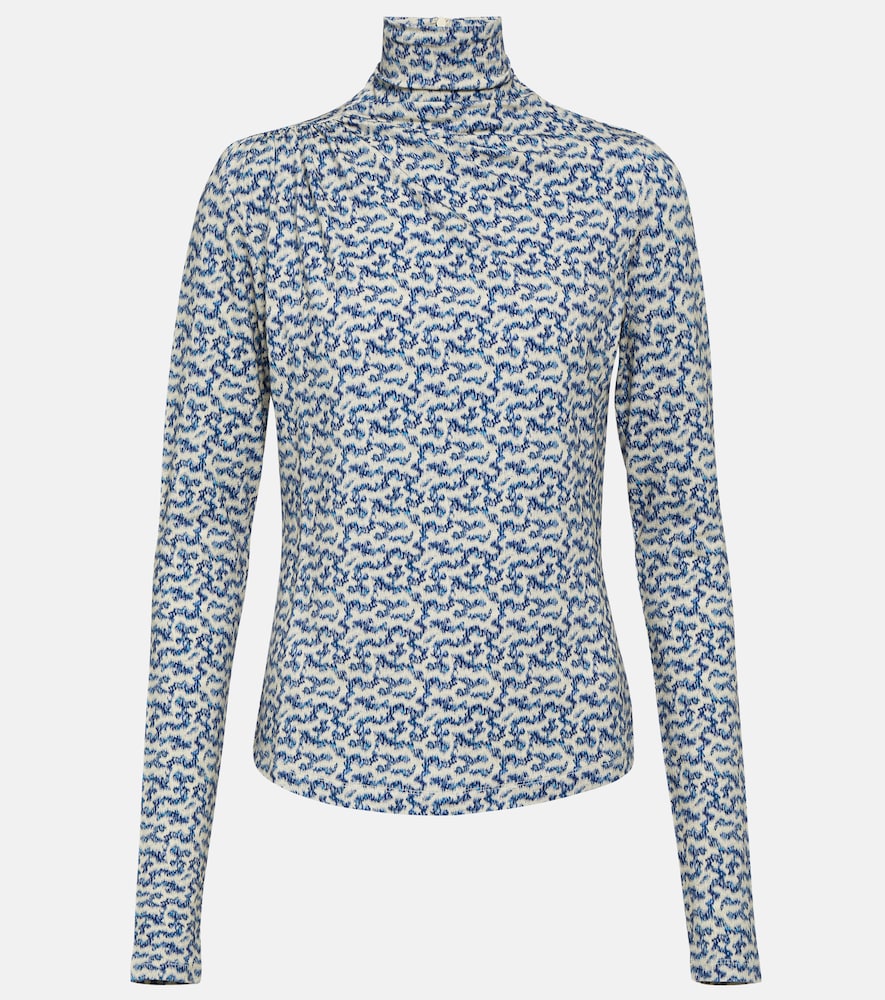 Lou printed jersey turtleneck top