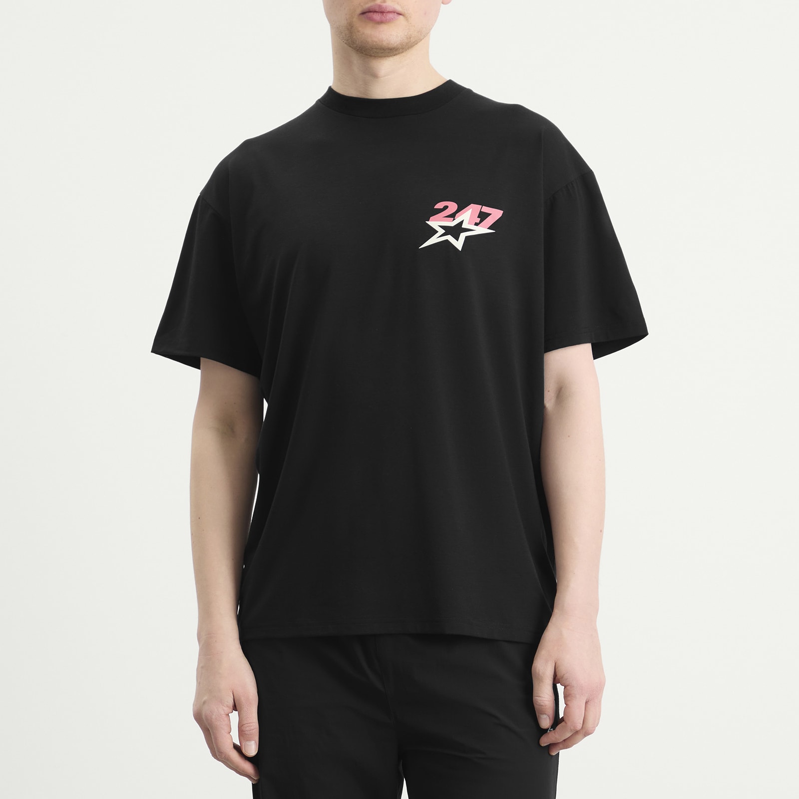 Represent Team 247 Star Print Oversized T-Shirt Jet Black