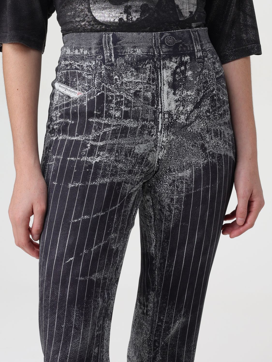 Retty pinstripe straight jeans - Black