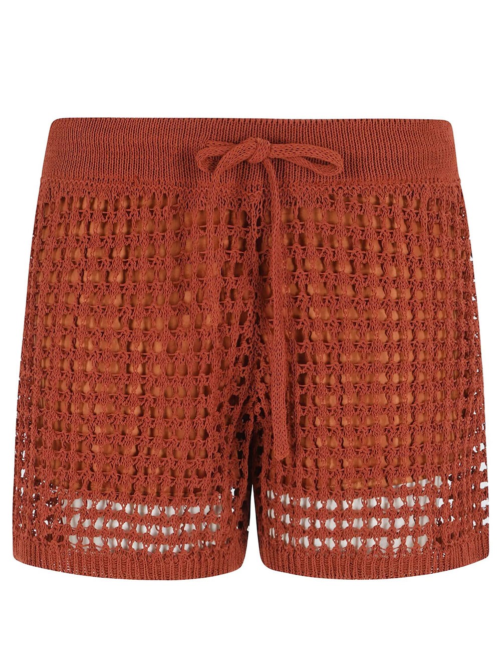 Open-Knit Drawstring Shorts