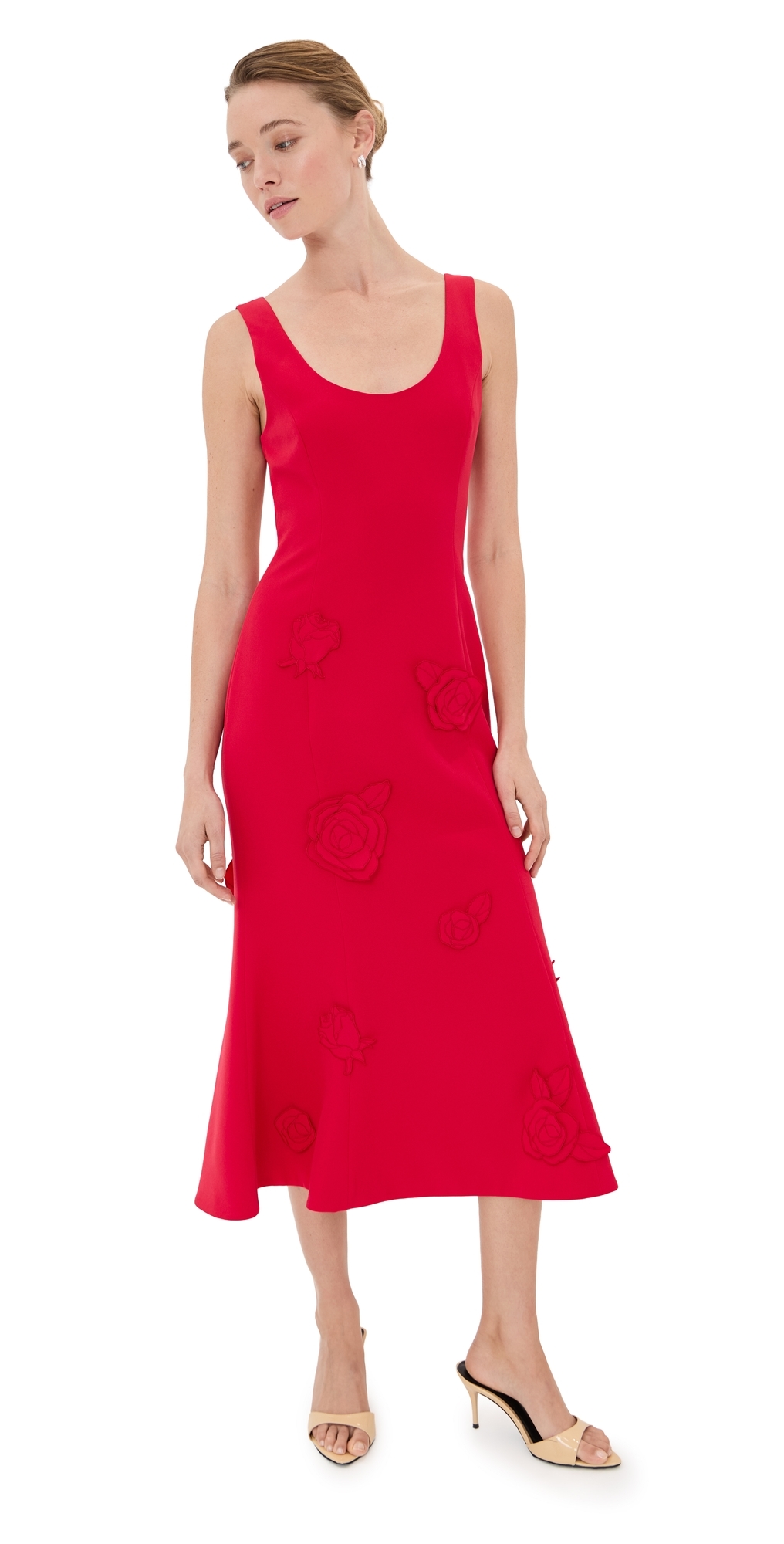 Emily Applique Midi Dress Scarlet