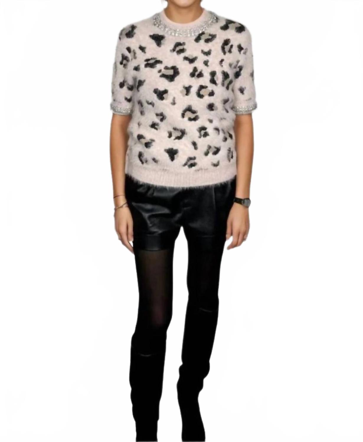 Knit Sweater With Diamond Applique In Unica