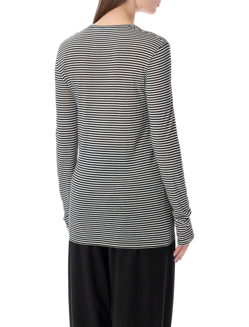 Striped Long-sleeve Viscose Top