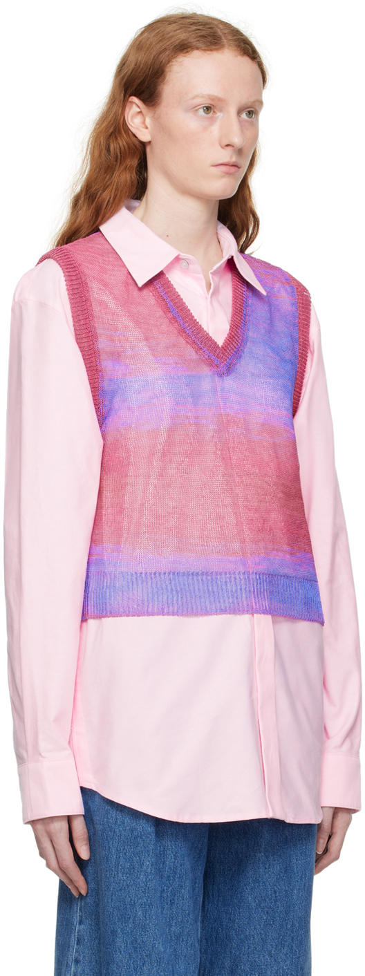 Pink gradient stripe vest