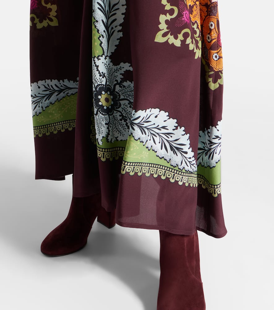 Printed silk maxi dress