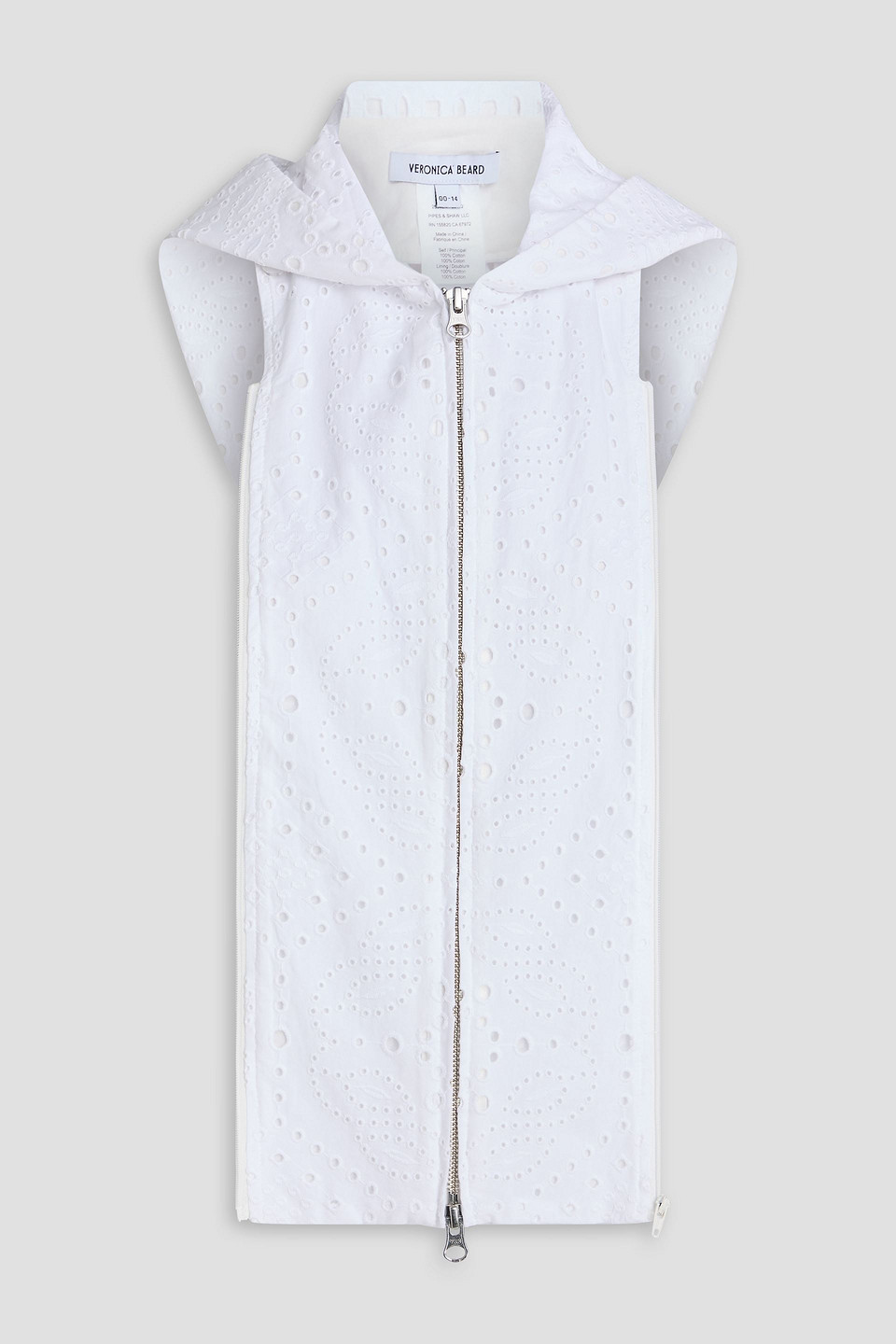 Marlo broderie anglaise cotton hooded dickey - White - ONESIZE