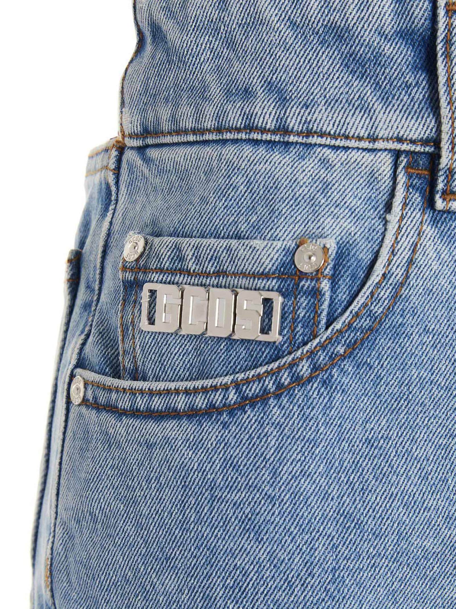Crystal logo-embellished cropped jeans
