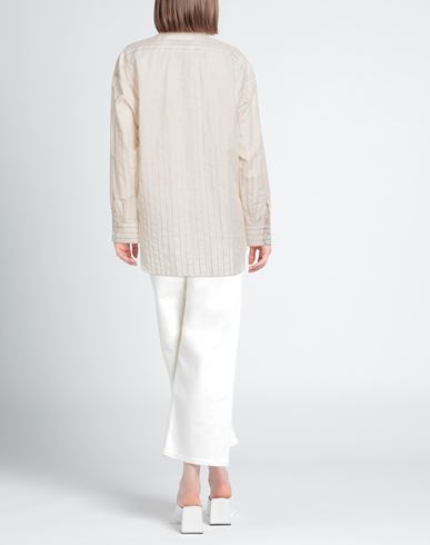 Woman Shirt Beige Size 14 Cotton, Linen