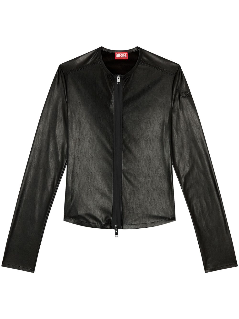 S-Nes faux-leather zip-up top - Black