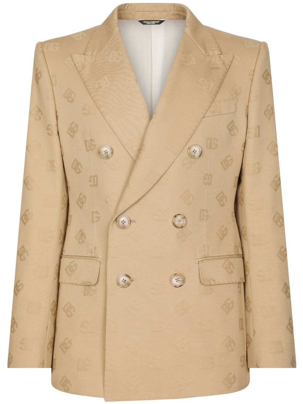 Jacquard logo motif blazer - Neutrals