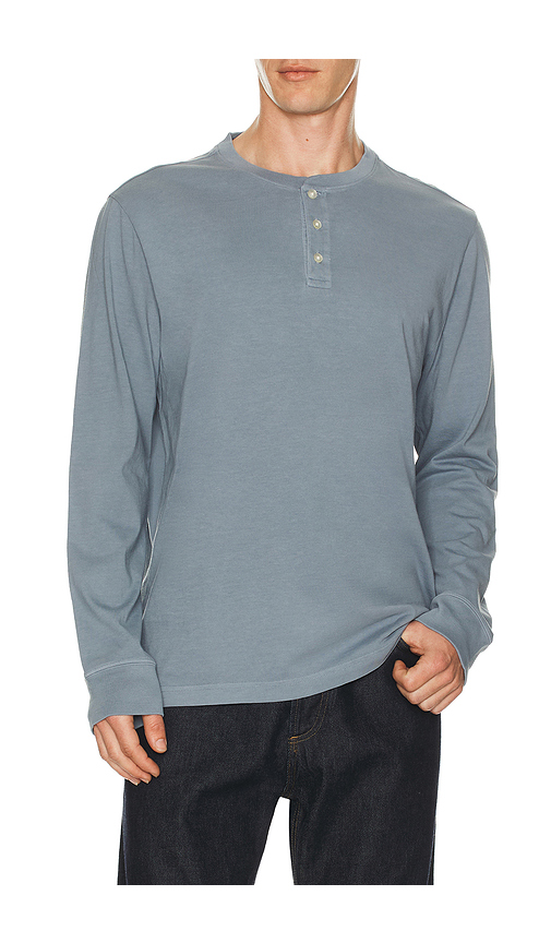 Fair Harbor Saltaire Long Sleeve Henley in Blue. - S also in XL/1X