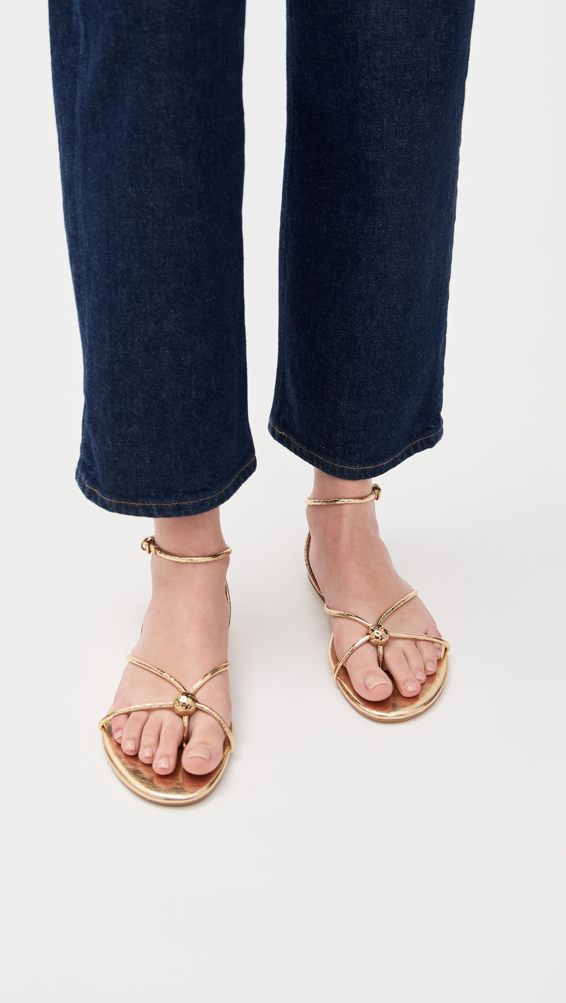 Dolce Vita Kenley Sandals Gold Distressed Leather