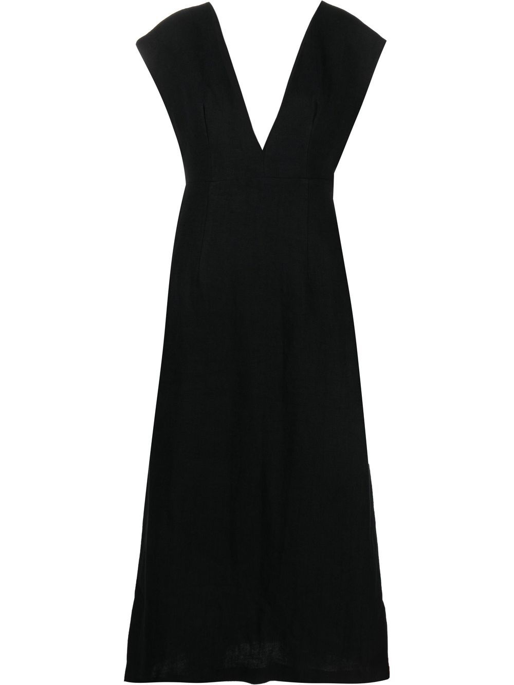 Origami linen midi dress - Black