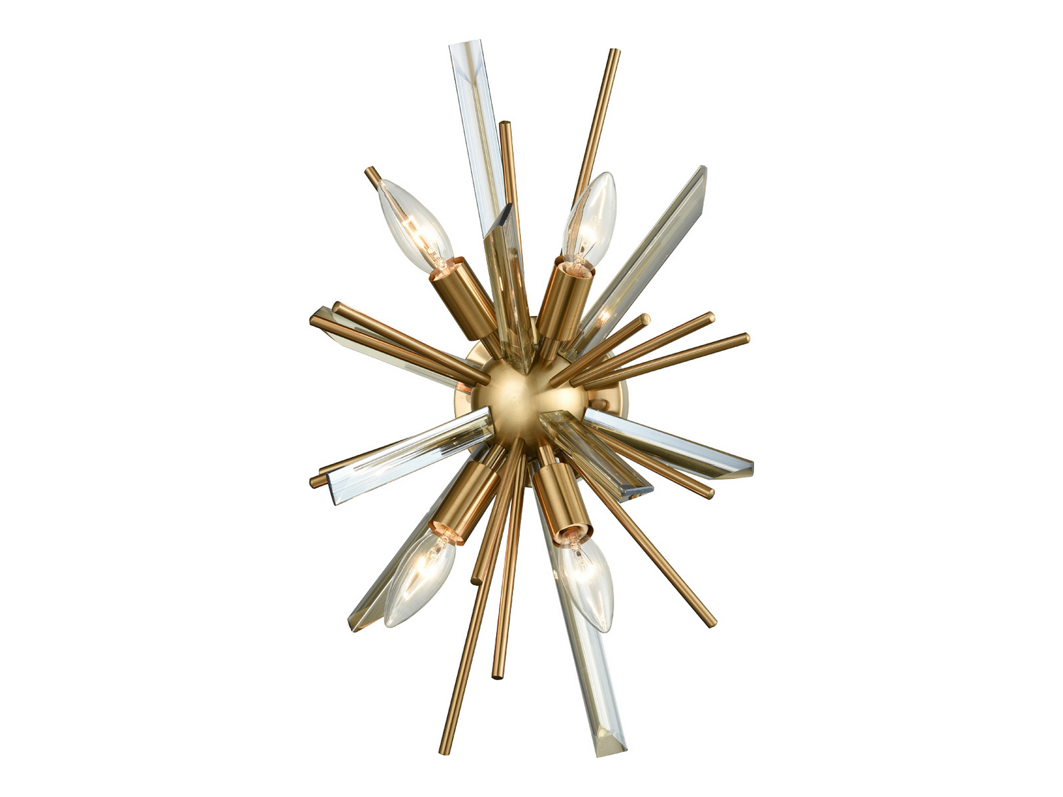 Palisades Ave. 4-Light Wall Sconce in Antique Brass With Champagne Gla