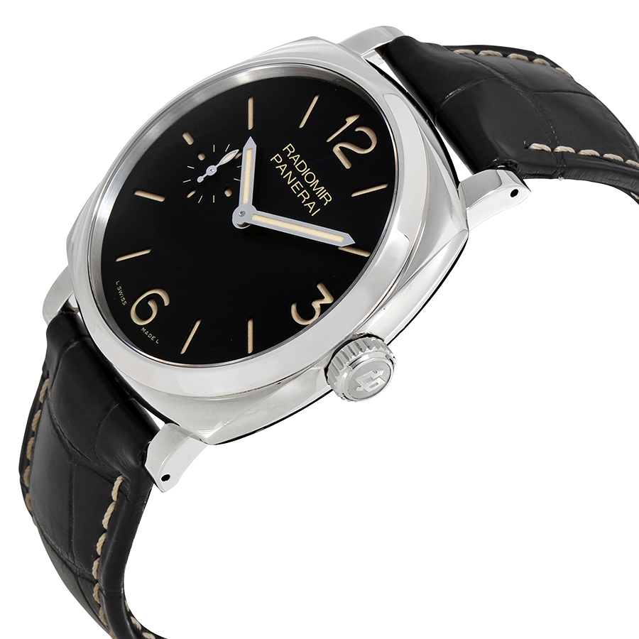 Pre-Owned Radiomir 1940 Hand Wound Black Dial Black Leather Mens Watch PAM00512
