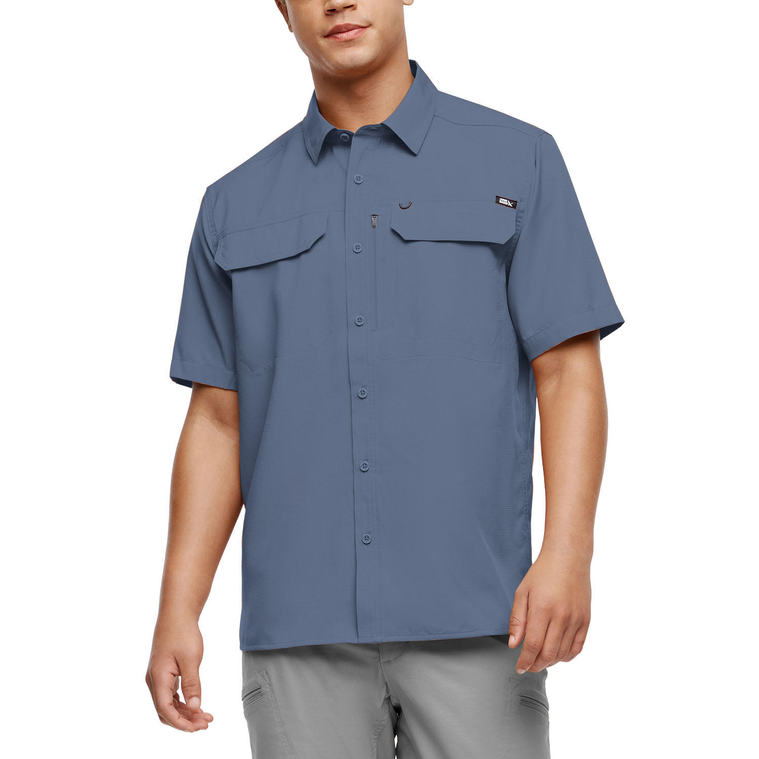 Woven Tech Shirt Blue XXL:- Blue
