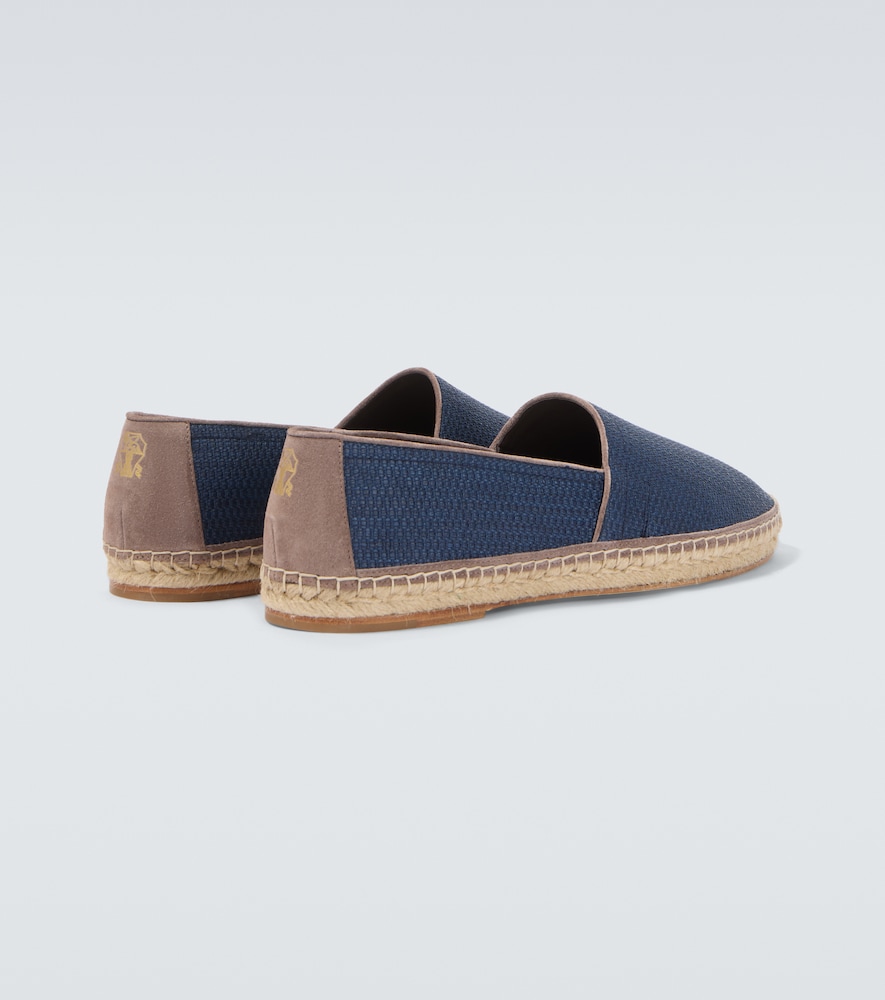 Suede-trimmed canvas espadrilles