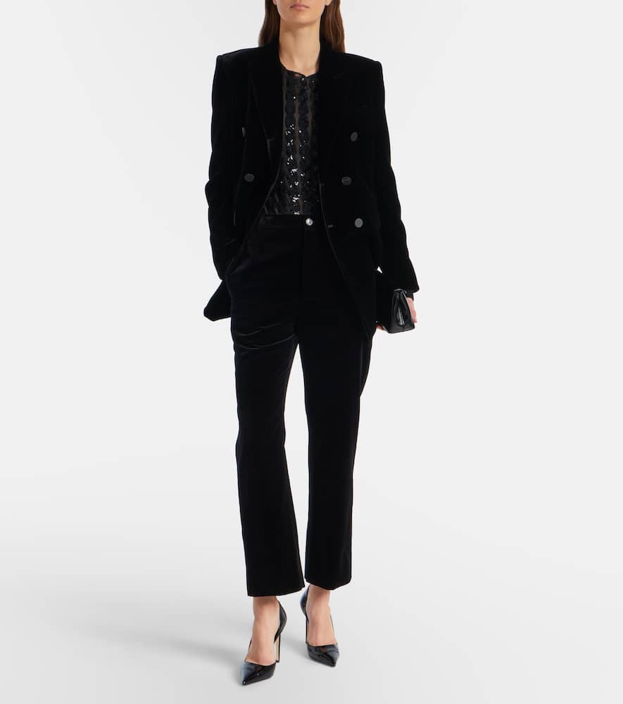 Sequined mesh and jersey bodysuit