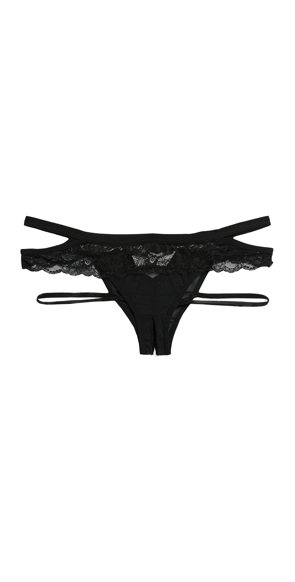 Lucy Elastic & Lace Panties Black