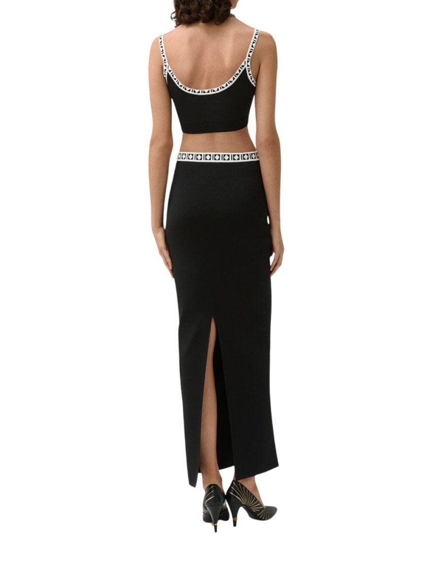 Versace - high waisted maxi knit viscose skirt