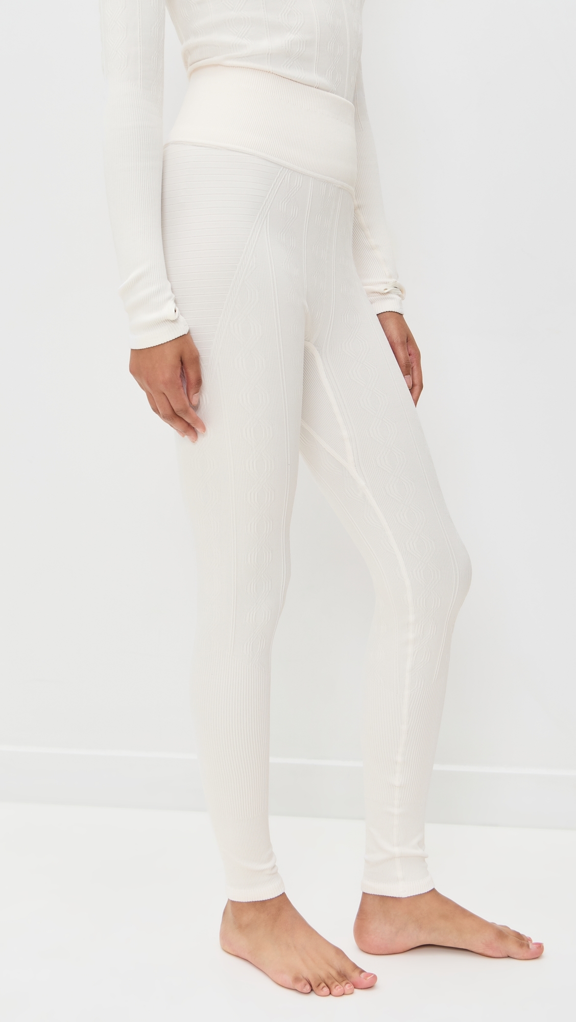 Run Around Seamless Leggings Ivory Combo S