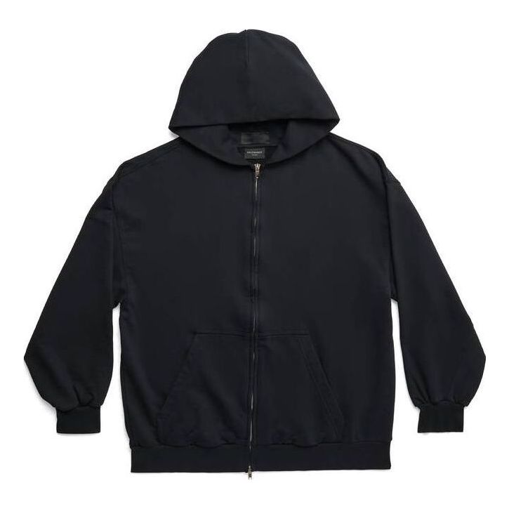 Outside Loop Zip-Up Hoodie Small Fit 'Black Faded'