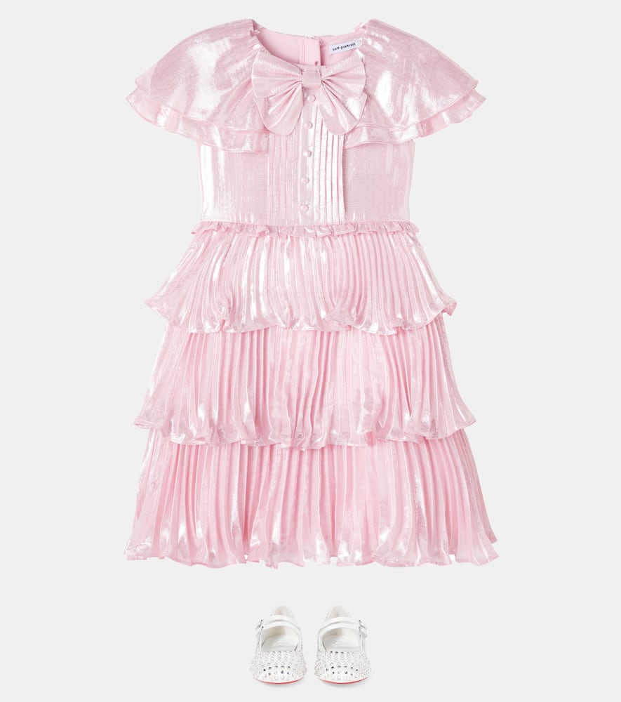 Tiered silk-blend dress
