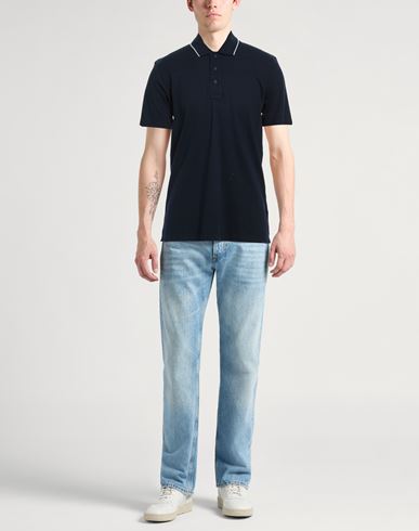 Man Polo shirt Midnight blue Size L Cotton, Lyocell