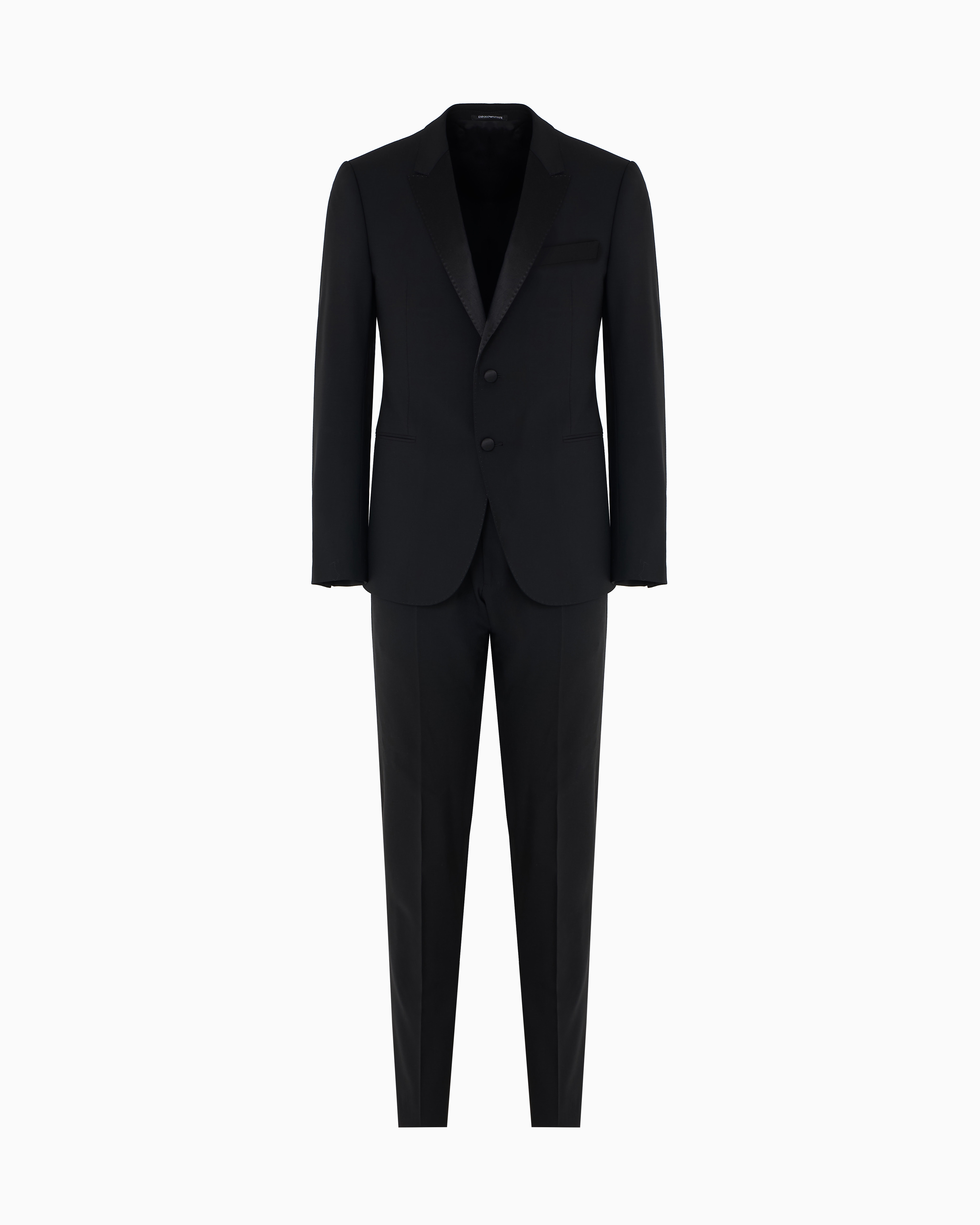Slim-fit tuxedo in compact, two-way stretch canvas