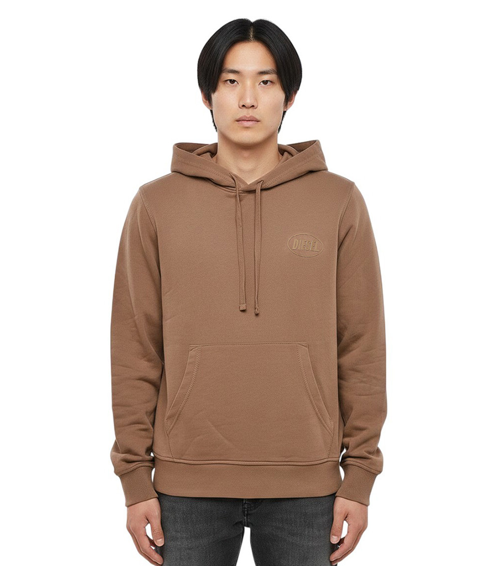 Brown Logo Regular Hoodie