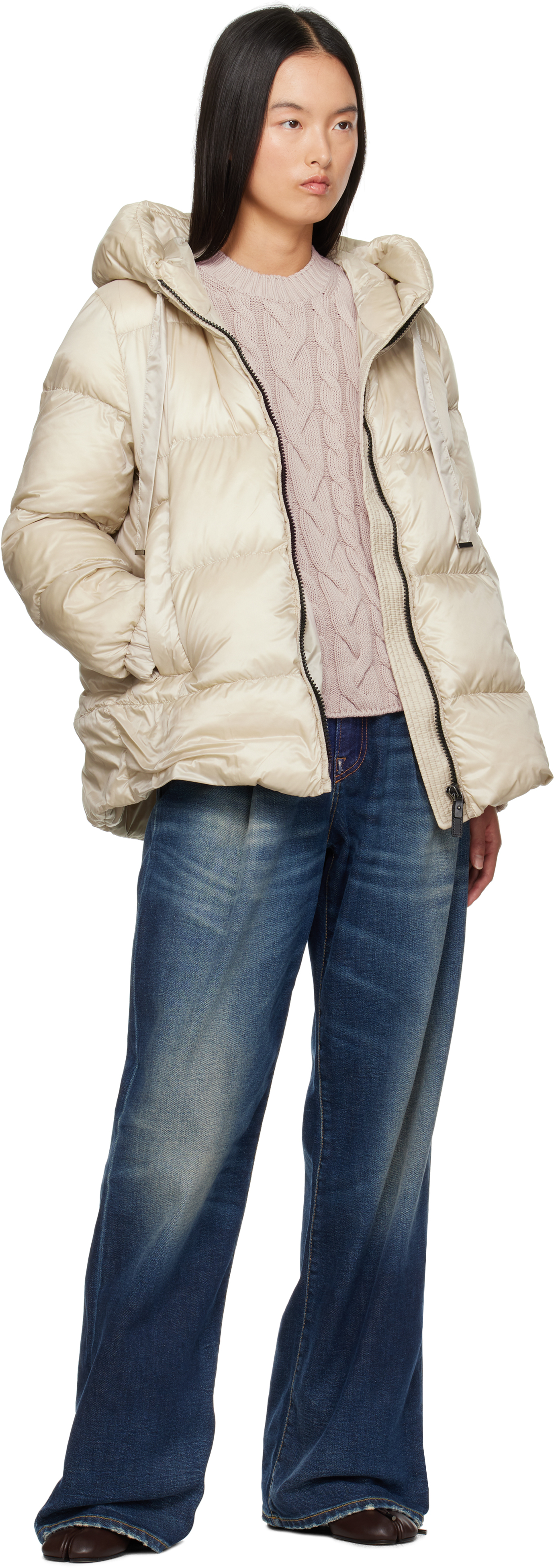 Max Mara Beige Seia Down Jacket
