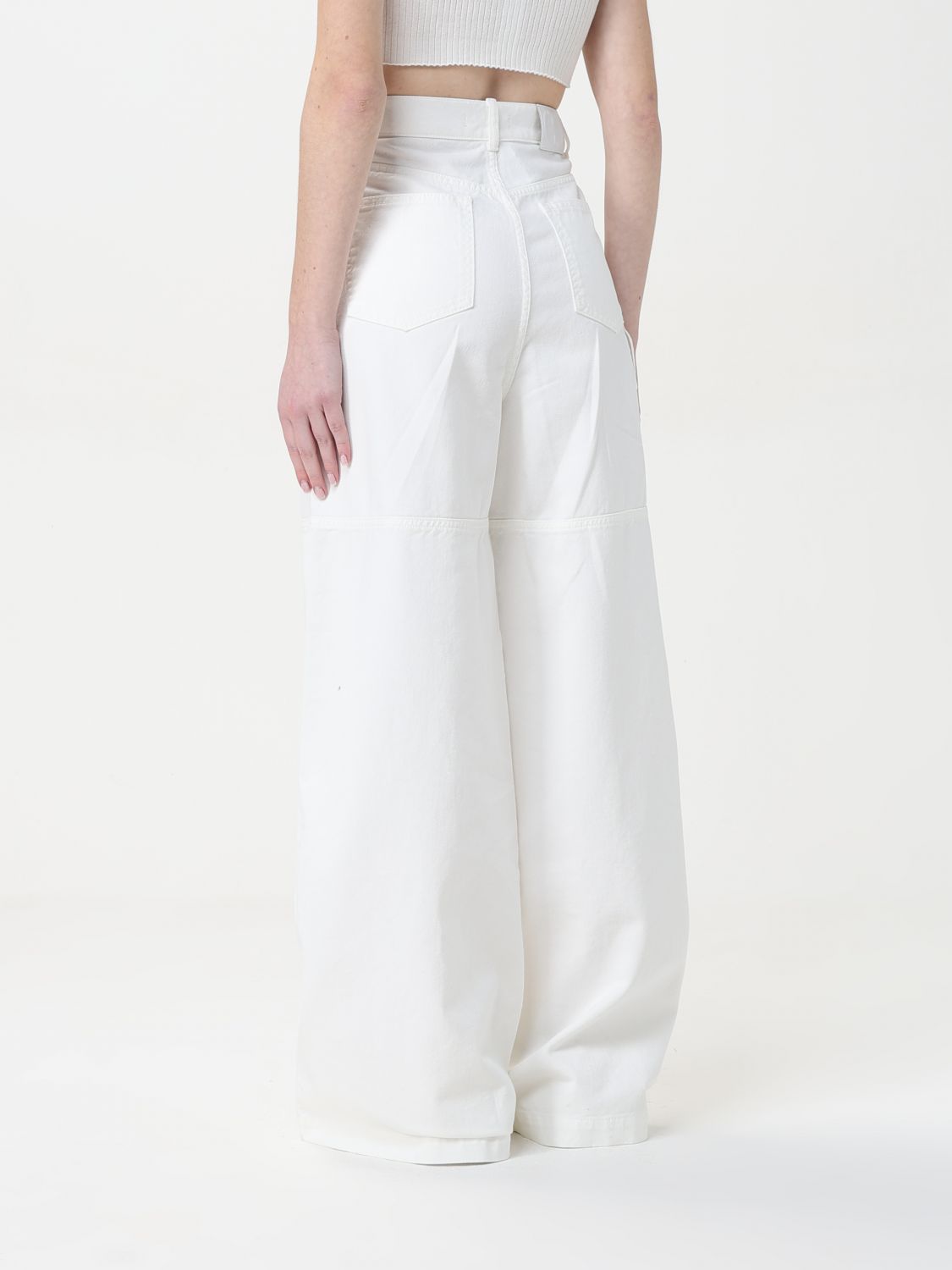 Wide-leg cargo jeans - White