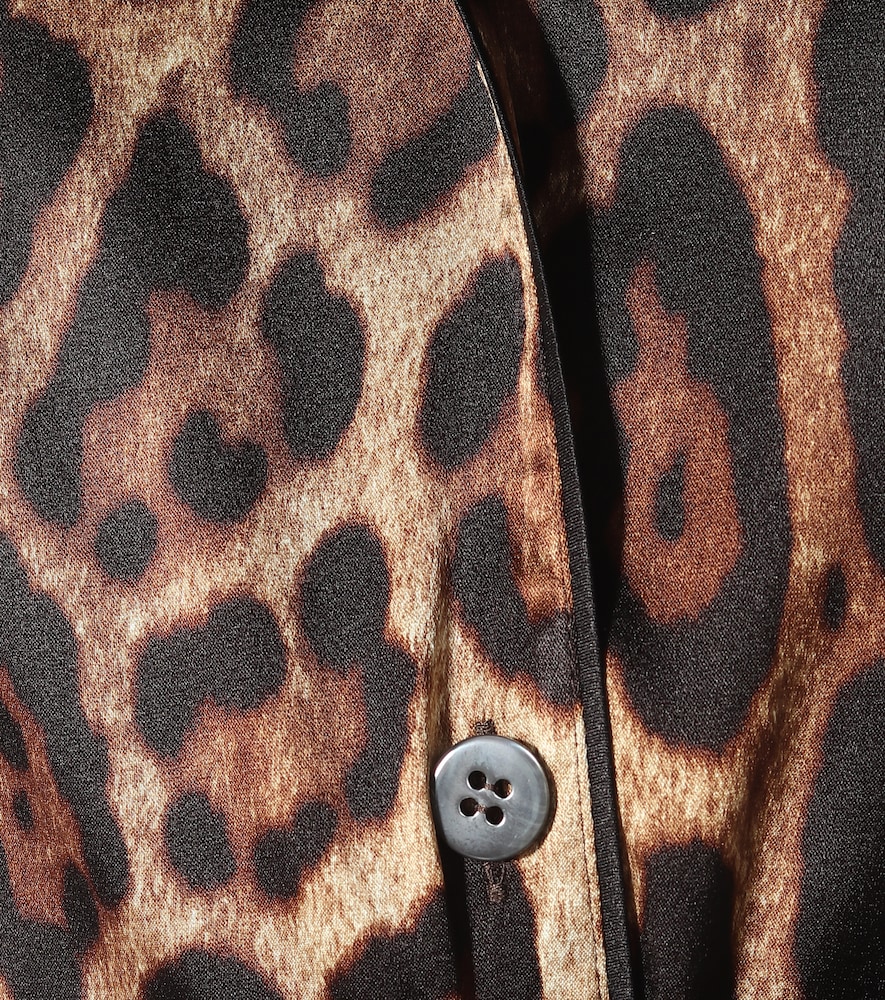 Dolce & Gabbana Leopard-print stretch-silk satin top