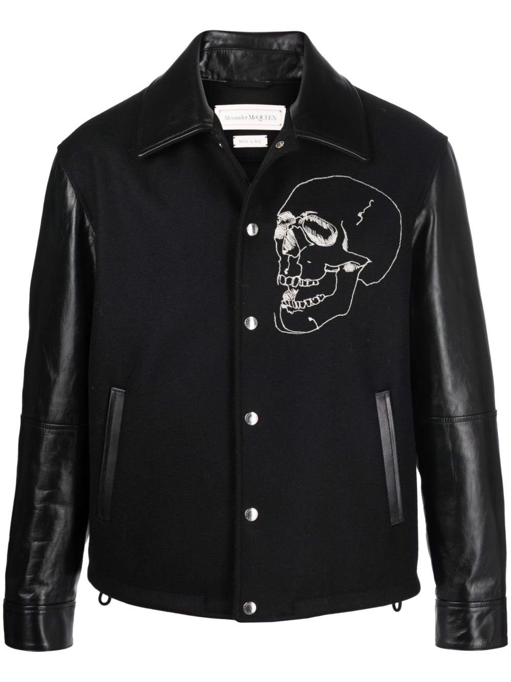 Skull-embroidered jacket - Black